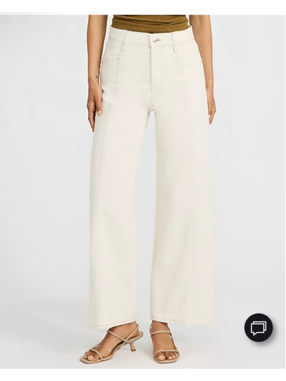 Express Wide Leg Ankle Jeans, Size 10, Beige
